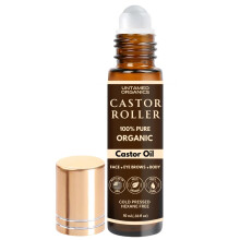 Untamed Organics 100% Organic Castor Oil Roll On For Eyebrows Lips Under Eyes Eyelashs Nutiklar - Mess Free Roller Ball - Certifierad Organic Col