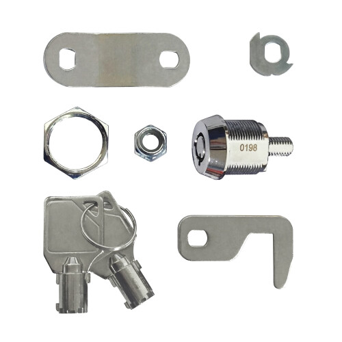 2 Pack Toolbox Lock 5/8"""" Tubular Cam Replacement Lock Hook Cam Keyed Alike with 4 Keys 2