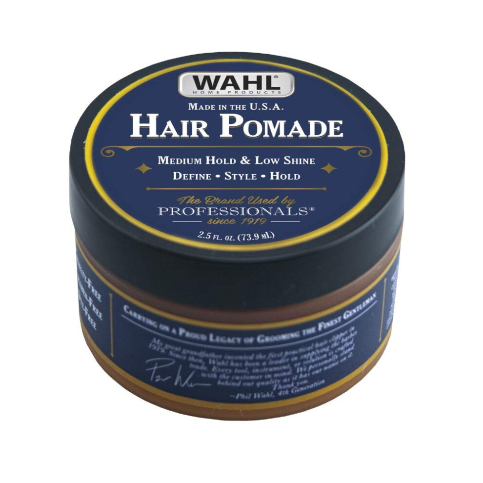 Wahl Hair Pomade for Styling with Essential Manuka/Meadowfoam Seed/Clove & Moringa Oil for Control Hold Shine - Model 805611A