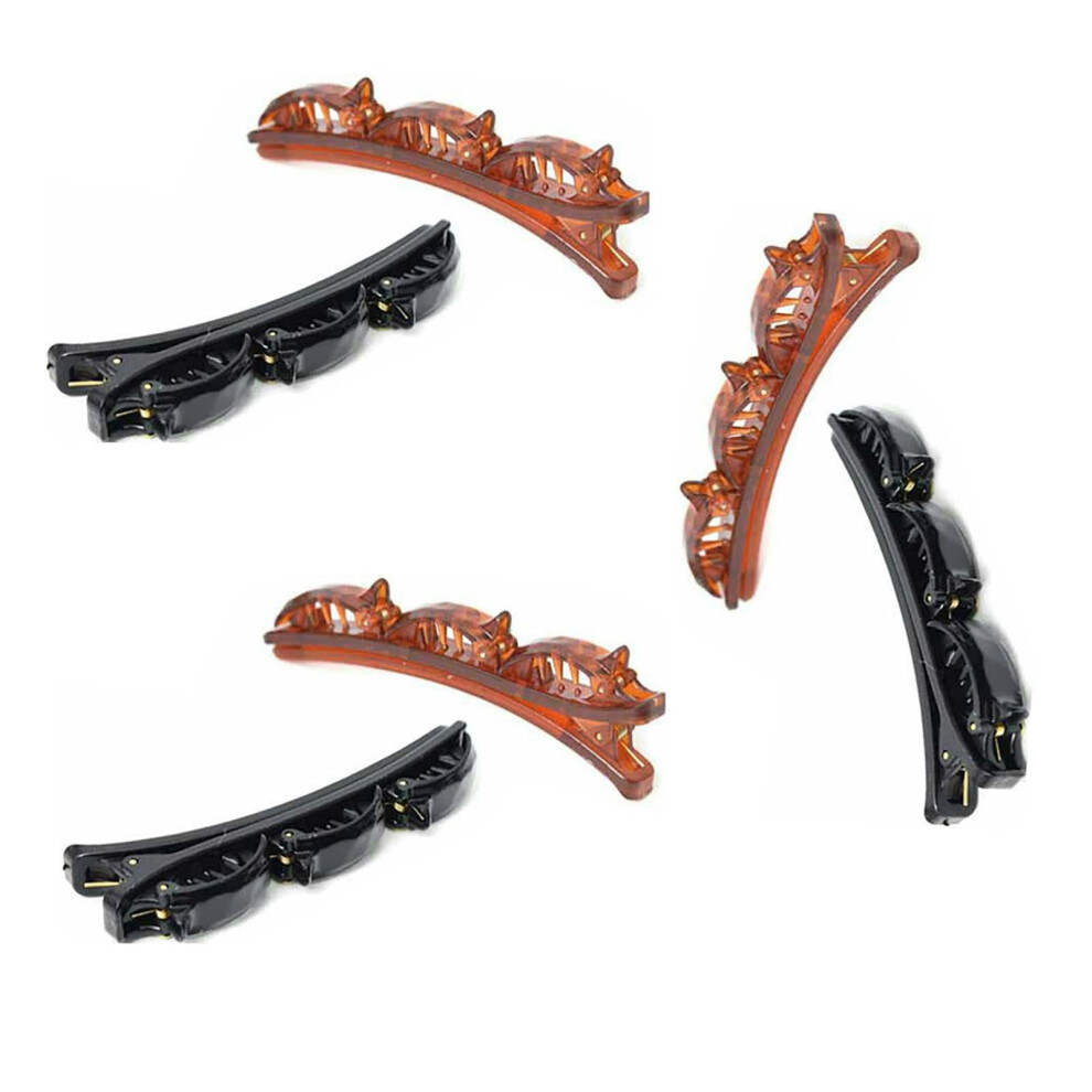 Jjlfresheners Unisex Hair Clip 6 Count - Double Layers Twist Band French Braider Hair Tool Hairpin Headband Hair Accessory For Half-Up Styles Ponytails