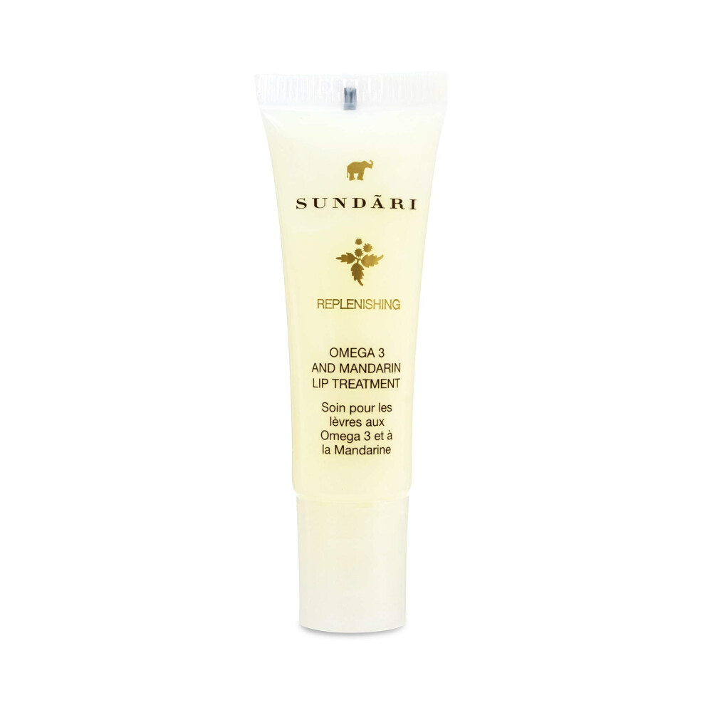 Sundari Omega 3 And Mandarin Lip Treatment 0.42 Fl Oz Hydrating Lip Balm For Dry Chapped Lips Nourishes Soothes And Heals Lips Reduces Lines
