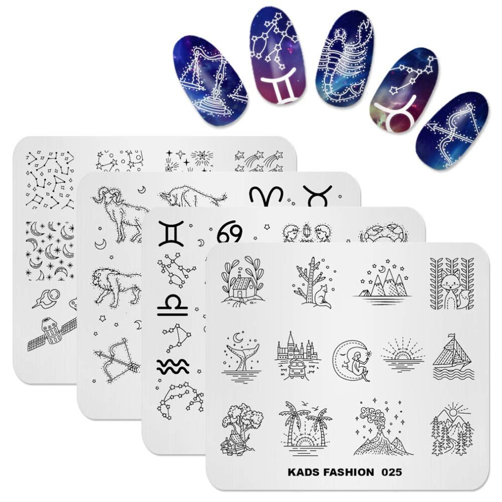 Kads Nail Art Stamp Plate Night Sky Series Nail Stamping Plate Template Image Plate Nail Art Diy Decoration Tool