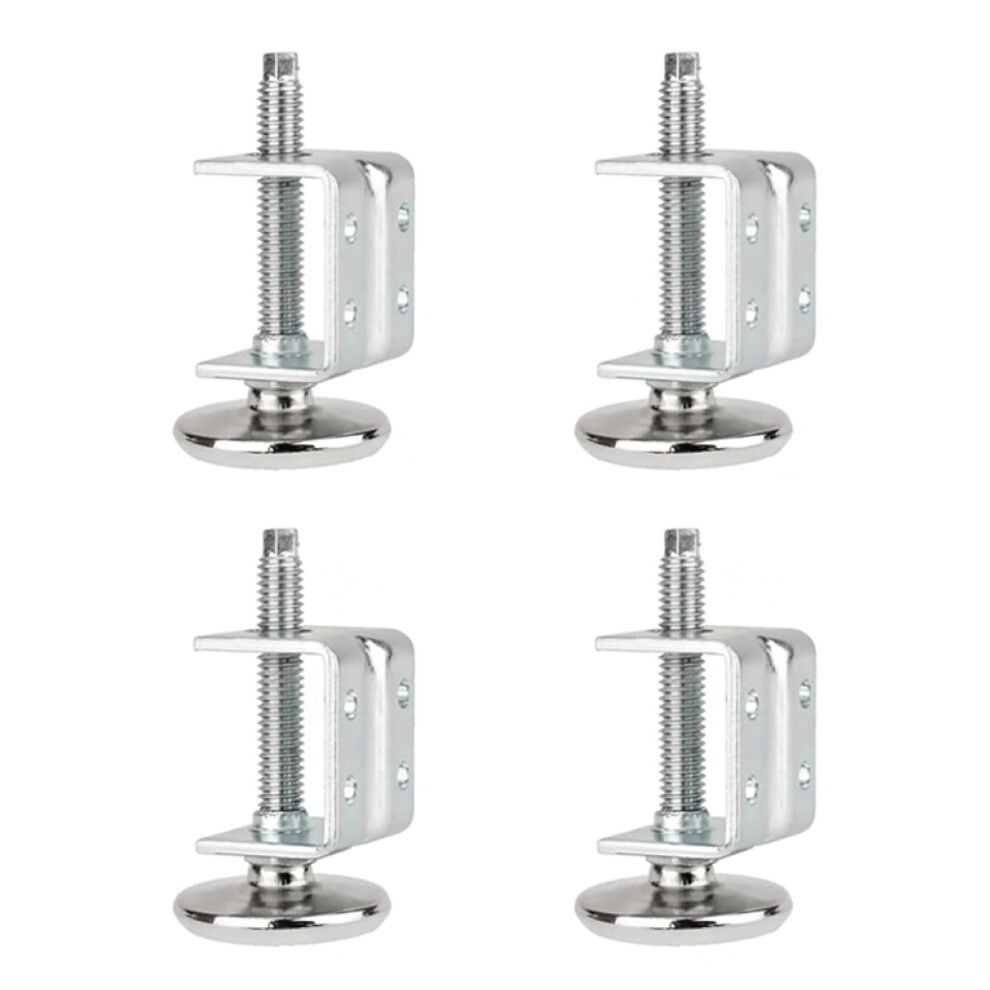 Powertec U-Bracket Leg Levelers 4Pk Heavy Duty Adjustable Furniture Feet For Work Bench/Cabinet/Desk W/Non-Marring Pads (71151) 843441101949