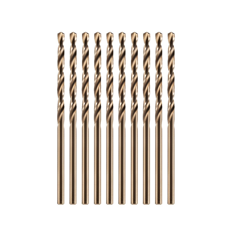 Amoolo Punte Da Trapano In Cobalto Da 3/32" (10 Pezzi), M35 Hss Metallo Jobber Lunghezza Twist Drill Bit Set Per Metallo Duro, Acciaio Inossidabile-image