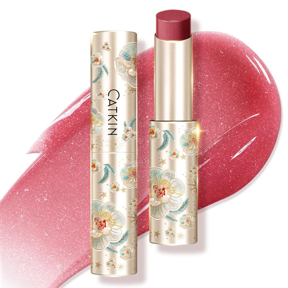 Catkin Glossy Lip Balm Ultra Hydating Glow Lip Tinted Jelly Plump Melting Balm Shea Butter Repair Soothing For Dry Lips Dewy Finished 0.12 Oz C05 Sunf