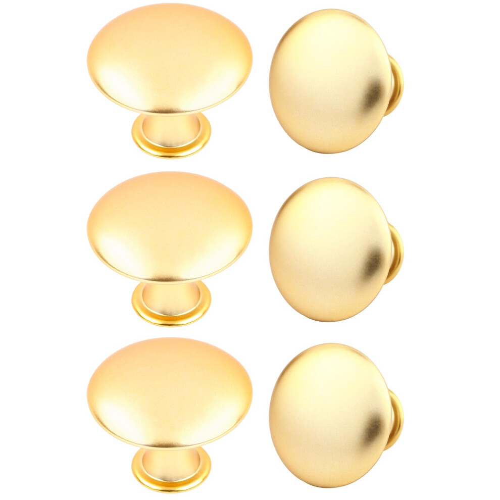 Hugolem Lot De 6 Boutons De Placard De Cuisine Ronds Et Brillants Plaqu S Or Avec 6 Vis Pour Salle De Bain-image