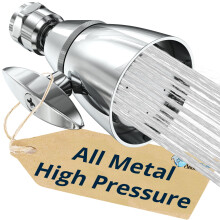 HammerHead Showers? ALL METAL 2 Inch High Pressure Shower Heads - CHROME - 2.5 GPM Shower Heads High Pressure - High Flow Shower Head with ADJUSTABLE