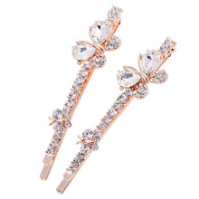 Ruihfas 1 paar modieuze haarspelden voor dames en meisjes met kristallen en strass, dubbele vlinderontwerpen, haarspelden, clips en haarspeldjes (wit)