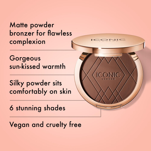 ICONIC LONDON ???d?a Ultimate Bronzing | Silky Powder ????? ?at F?????s?a Bronzer ????? ?????????ata Vegan ?a?????? (????s?? ???????) 0.59 oz 1