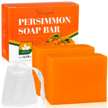 yoniagood 2 pezzi di saponetta al cachi per anziani, odore naturale, controllo degli odori del corpo, saponetta per uomini e donne, deodorante, s