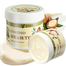 JUYRLE Maslo Shea Raw Organic- Pure & Raw Virgin Nierafinowane afrykanskie maslo shea do wlosw Ekstremalnie sucha skra DIY Ubity nawilzajacy ba