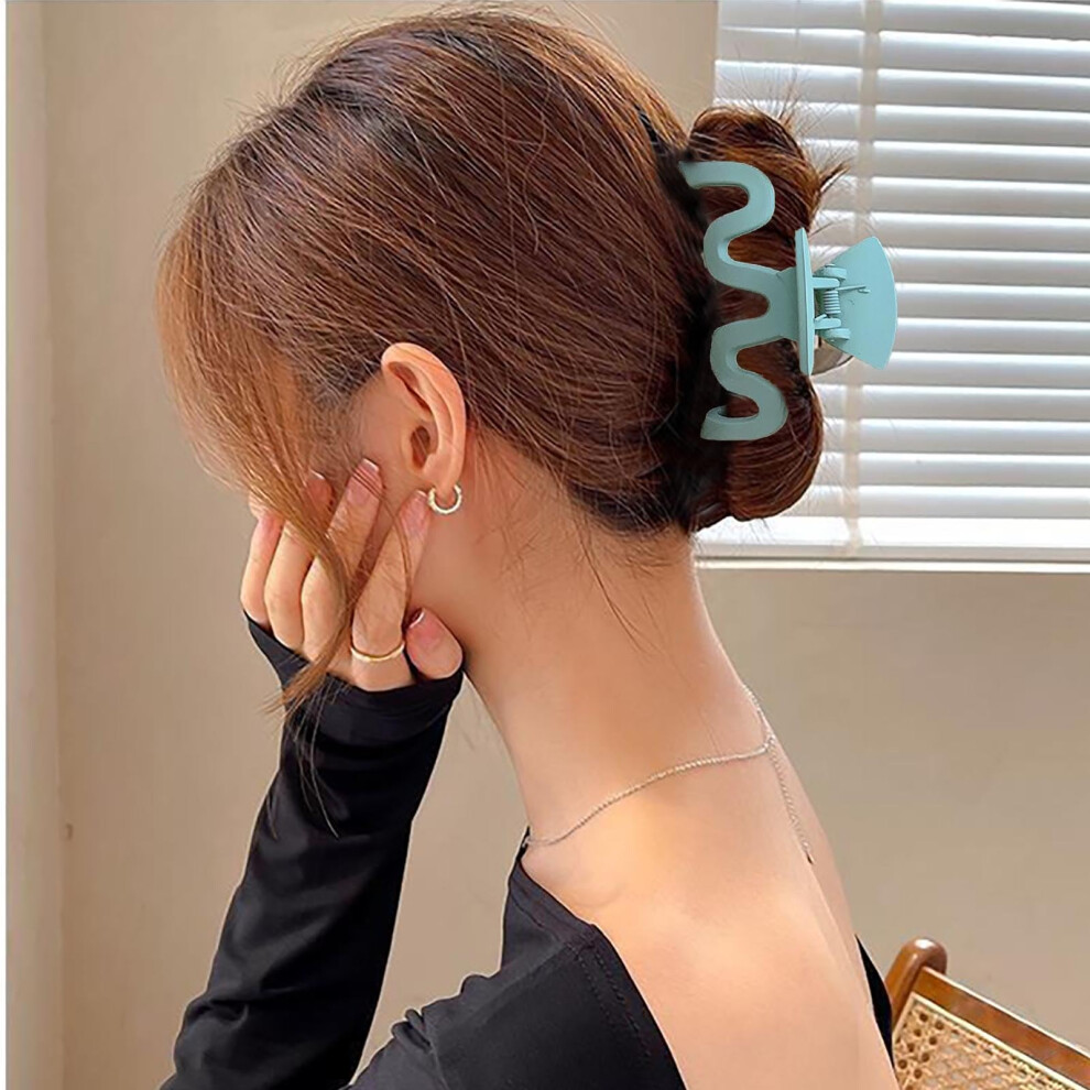 Jugielu Clip Artigli Di Capelli Grandi Blu Clip Artigli Ondulati Blu Artiglia