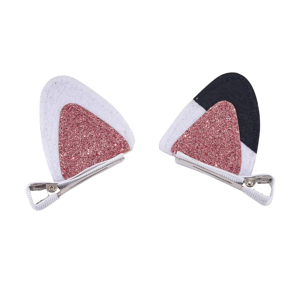 Lot de 2 barrettes à cheveux en forme d'oreilles de chat pour filles, jolies épingles à cheveux pailletées, en forme d'animaux, en forme d'alliga