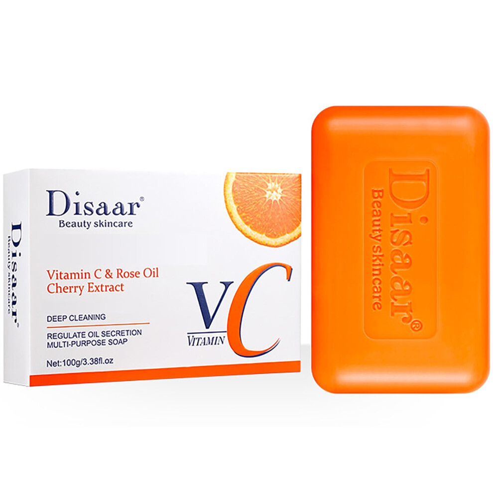 Disaar Beauty Rose Oil Vitamin C Cherry Extract Deep Cleansing Regulate Oil Secretion Multi-Purpose Soap Reduse Wrinkles 100G / 3.38Fl.oz