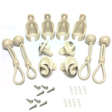 Cacely Sæt med 2 erstatningsskygge dele Bungee End Cap Kit Beige til Coolaroo Exterior trådløse rulle nuancer udendørs persienner