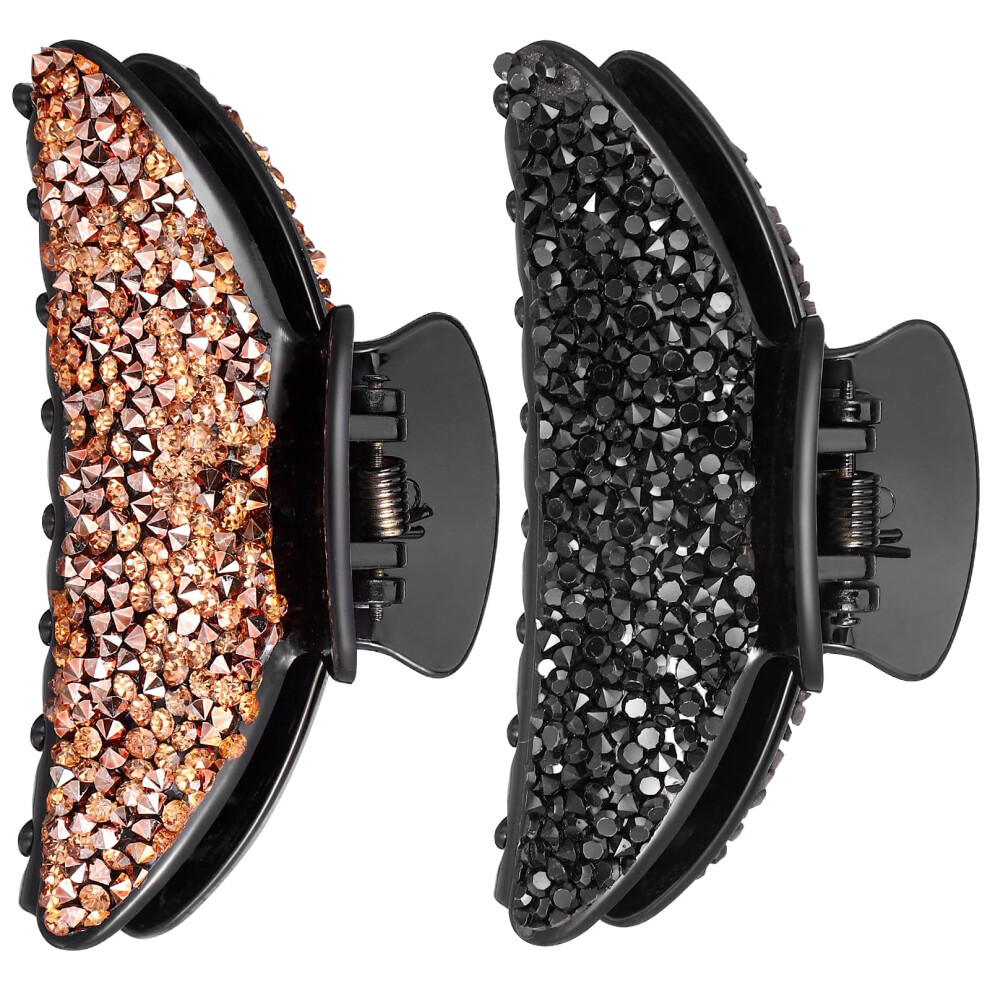 Lurrose 2Ks Kamnky Korlky Spona Do Vlasu Leskl Trpytky Pryskyrice Sponky Na Celisti Elegantn Kritlov Protiskluzov Vlasov Spony Pro Eny A D-image