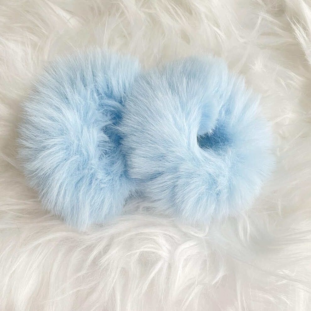 Anikoocory 2Pcs Furry Hair Elastics Ties Furry Hair Scrunchies Fur Hair Bands Ponytail Holders For Girls Women Halloween Cosplay Costume Hair Accessories