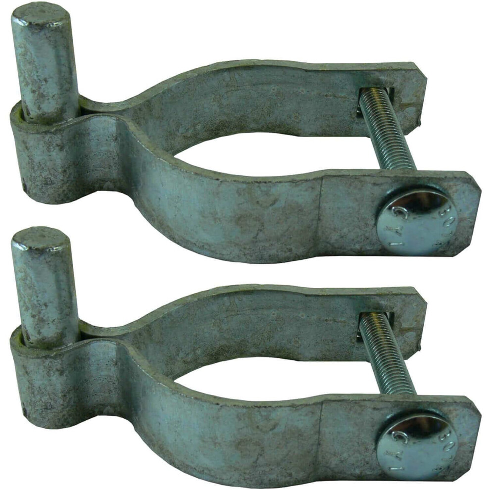 1-3/8"""" Chain Link Fence Gate Post Hinge - Only Fits 1-3/8"""" Outside Diameter Post/Pipe - Galvanized - Nut/Bolt Included (2 Pack) 840129214571