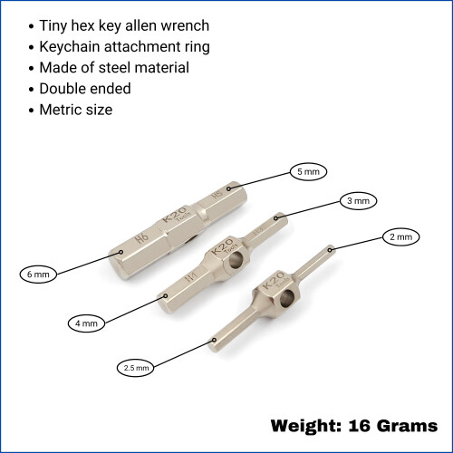 K20 TOOLS - Set p???e??a?e??? ?e ??e?d? Allen ?a? e?a?????? ?p?e??? - ?et???? 2 2.5 3 4 5 6 mm 2