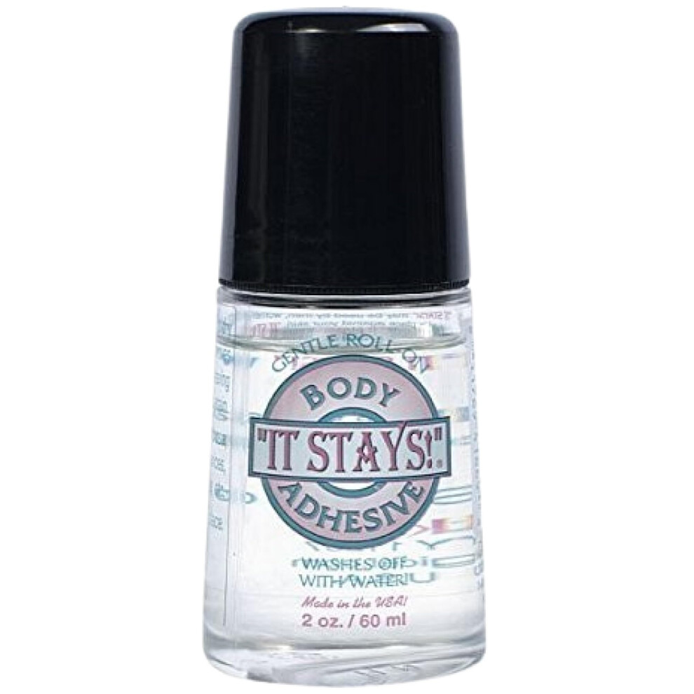ABSOLUTE SUPPORT It Stays! Roll-On Body Adhesive Glue Applicator for Compression Socks  Stockings  Costumes and Clothing - Made in USA - 2 fl oz Clear