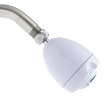 Pommeau de douche Earth - Conservation Niagara | Pommeau de douche fixe blanc haute efficacité à 3 jets (1,75 GPM) à économie d'énergie et d'eau