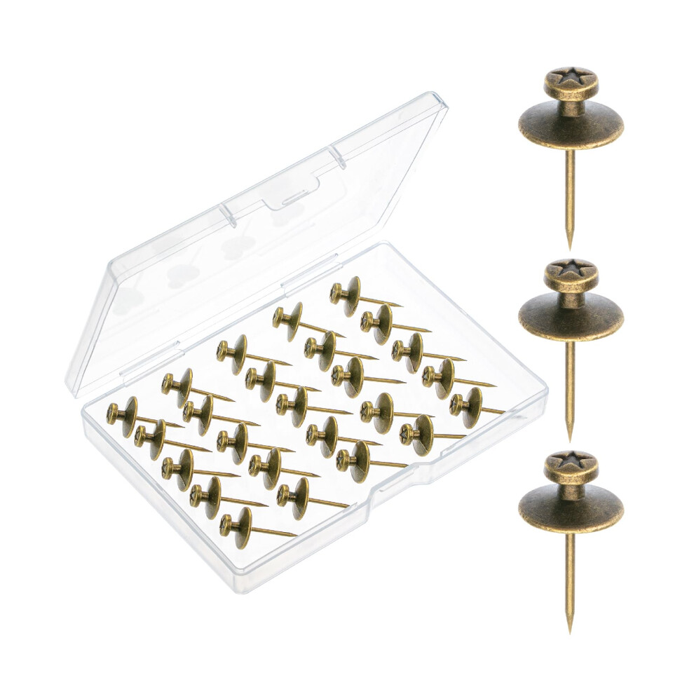 Mr. Pen- Double Headed Picture Hanging Nails 25 Pack Bronze Push Pins Tacks For Wall Hangings Wall Pins For Hanging Tacks And Push Pins For Wall 840316943086