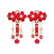 Kimono-haarspelden met bloemen en kwastjes - Hanfu-haaraccessoires in antieke Chinese stijl voor meisjes (1 paar)