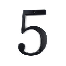 HASWARE House Number Sign 4 inch Modern Door Numbers Signage Plaque Street Home Address Numerals Zinc Alloy (5 Black)