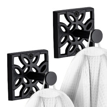 Autumn Alley Nero Portasciugamani da bagno Porta accappatoio da parete - Ganci decorativi da parete per asciugamani, accappatoi e ganci per porta