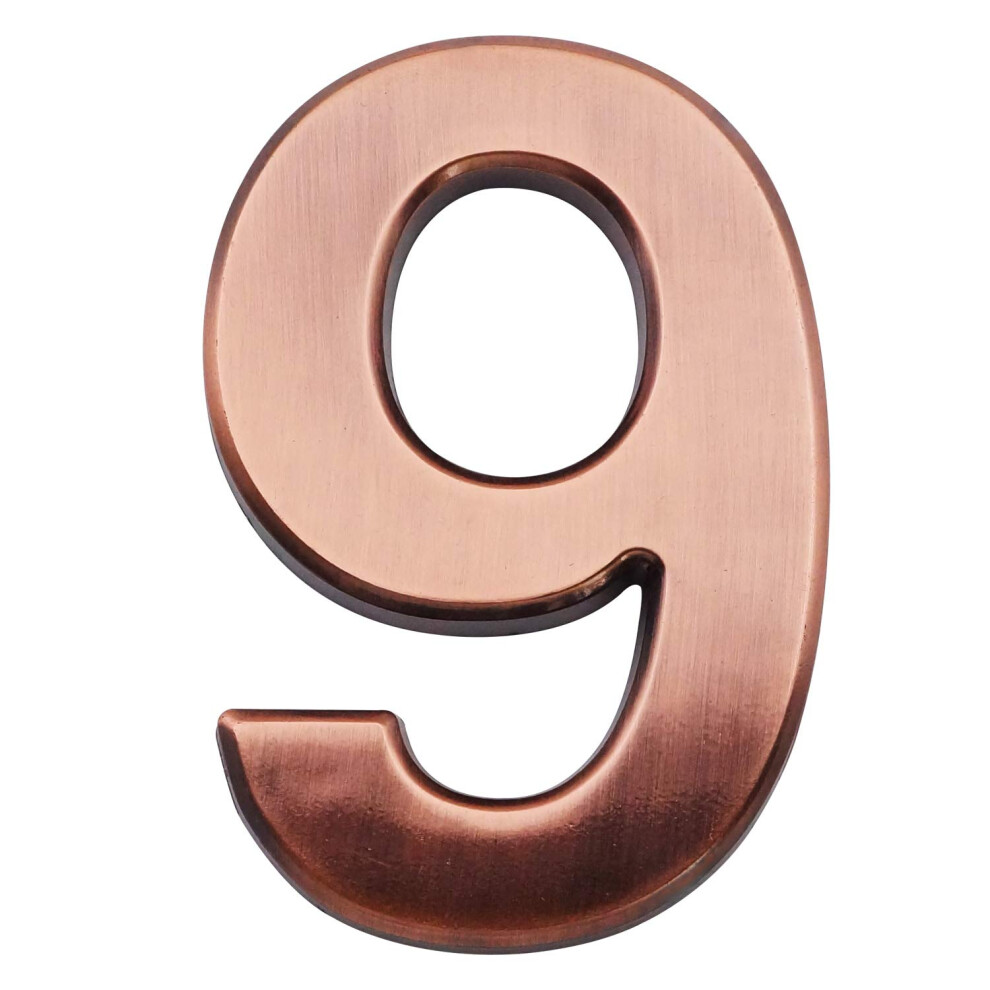 Numéros de maison 3,9 pouces - Plastiques techniques ABS - 1 numéro autocollant pour porte d'appartement ou d'hôtel, en laiton étanche, numéro d'