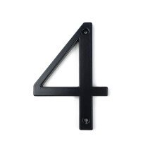 HASWARE House Number Sign 4 inch Modern Door Numbers Signage Plaque Street Home Address Numerals Zinc Alloy (4 Black)