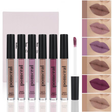 Pomcral 6 kleuren Matte Lipgloss Sets Fluwelen Lip Glazuur Hydraterende Waterdichte Naakt Lipgloss Tint Langdurige Lipgloss Vloeibare Lipstick Kit