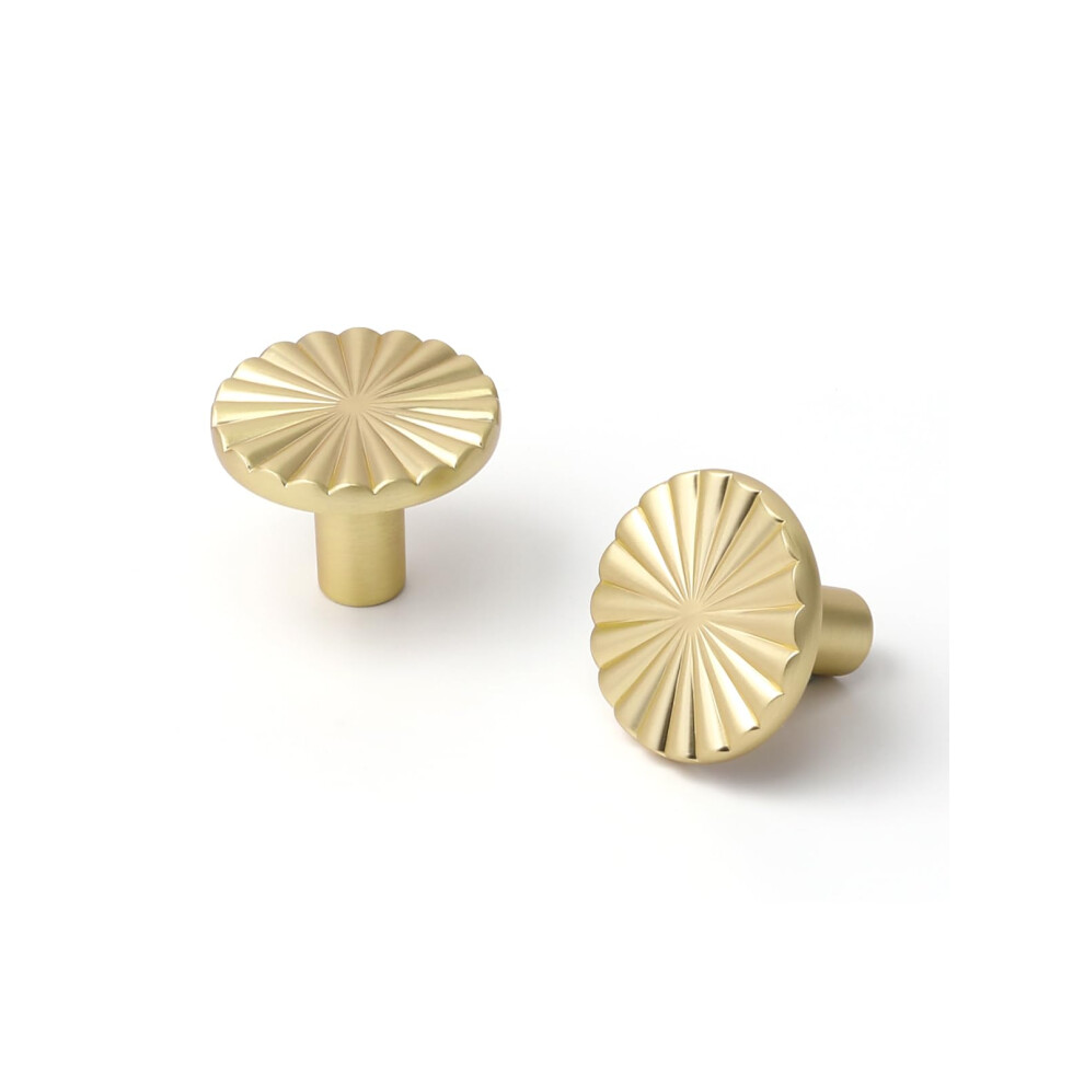 JIASENBAO Lot de 2 boutons de placard en laiton dor    bross    pour tiroir, cuisine, salle de bain, commode, armoire, poign   es en alliage de zinc