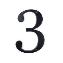 HASWARE House Number Sign 4 inch Modern Door Numbers Signage Plaque Street Home Address Numerals Zinc Alloy (3 Black)