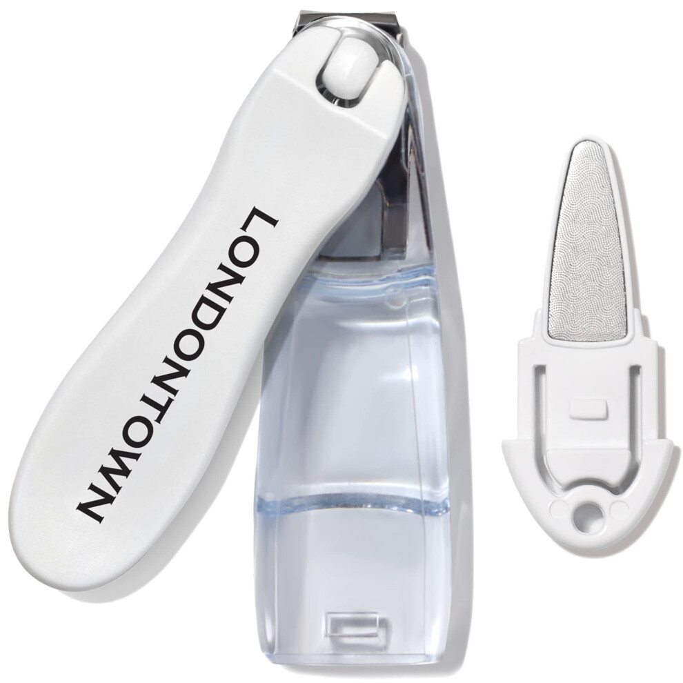 Londontown Flex Cut Nail Clippers With Removable Nail File 360 Degree Rotating Swivel Head For Fingernails Toenails Sharp Stainless Steel Precision