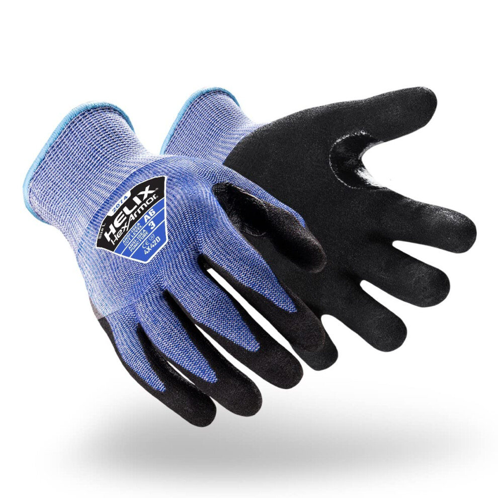 Photos - Safety Equipment HexArmor Cut-Resistant Puncture-Resistant Nitrile Palm Knit Work Gloves | Helix 2074 | Large 2074-L (9) 
