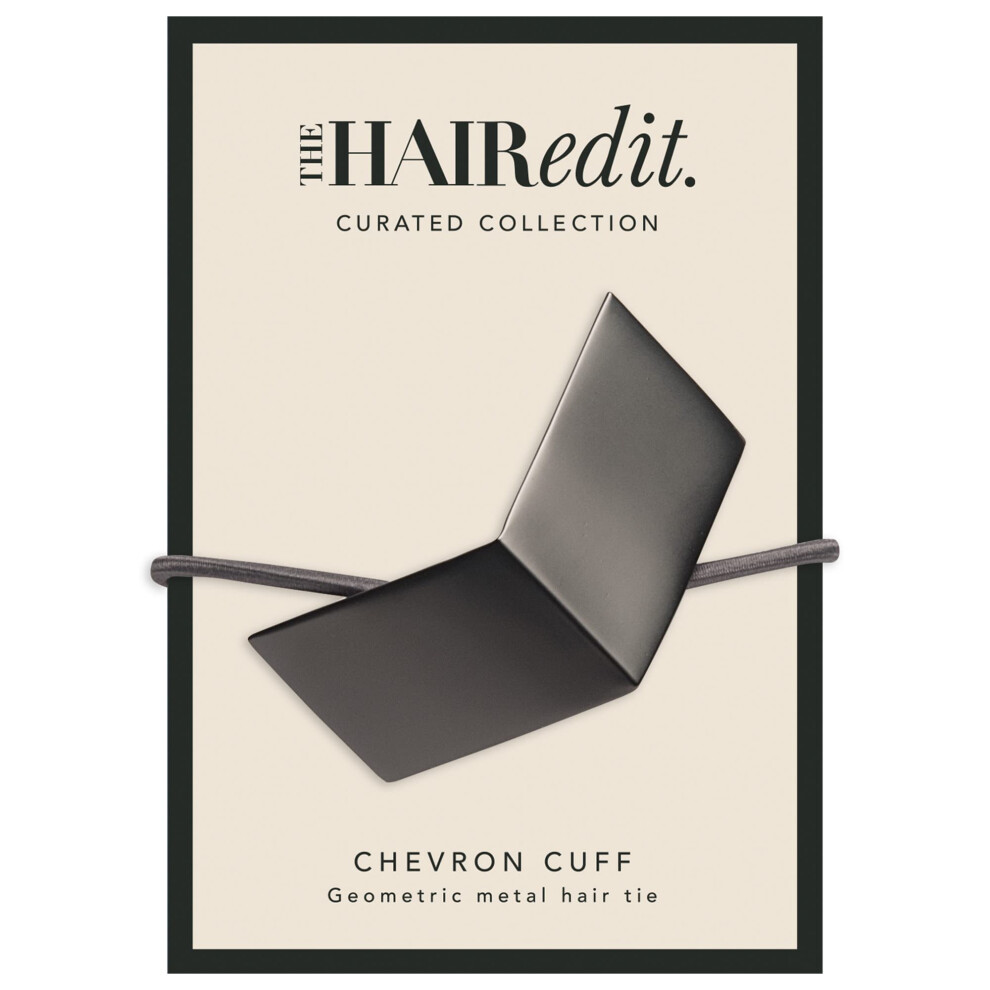 The Hair Edit Gunmetal Chevron Haarmanchet Paardenstaarthouder Elastisch-image
