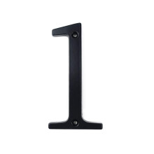HASWARE House Number Sign 4 inch Modern Door Numbers Signage Plaque Street Home Address Numerals Zinc Alloy (1 Black)