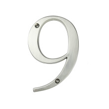 HASWARE House Number Sign 4 inch Modern Door Numbers Signage Plaque Street Home Address Numerals Zinc Alloy (9 Silver)