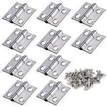 Adiyer 10 stk. 304 rustfrit st?l 1-tommers foldbare endeh?ngsler Sm? h?ngsler Mini d?rh?ngsler til etui Tr? smykkeskrin L?g H?ndv?rk (25 mm x 24,