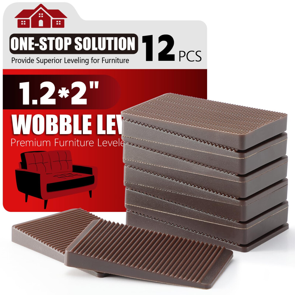 Furniture Leveler 12Pcs Kit Size Variety | Multi-Purpose Rubber Shim For Leveling Feet Stable | Anti-Wobble Pad For Uneven Table Dresser Leg Toliet 603134798340