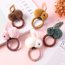 5 stks schattig haar scrunchies haarbal konijn konijn haarring chouchou bobbels elastische haarelastiekjes rubberen band touw paardenstaart houder ha