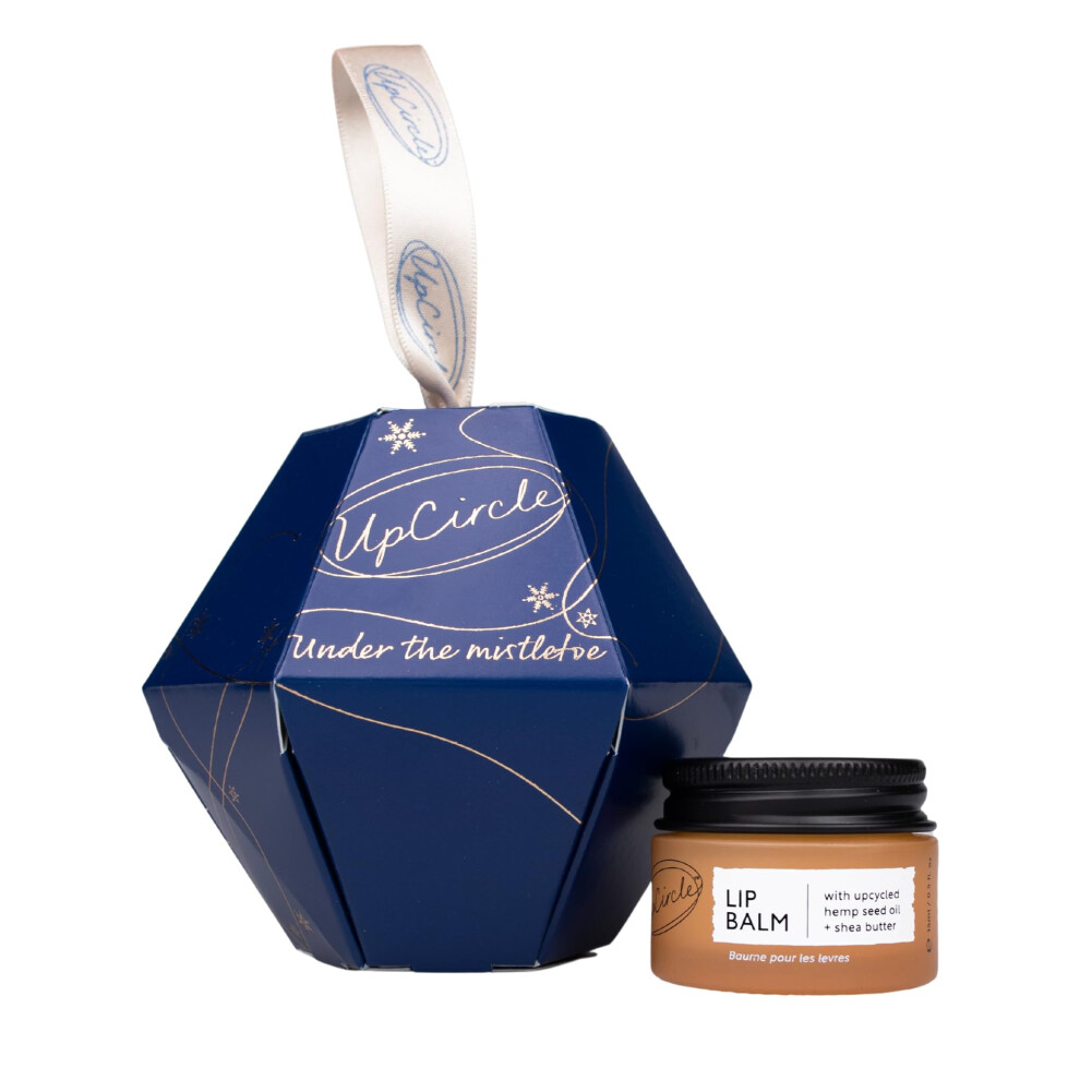 Upcircle Under The Mistletoe - Festive Bauble - 1 Item Included: Lip Balm With Hemp Seed Oil + Shea Butter 15Ml - Hydrating + Plumping - Natural Vegan + Cruel