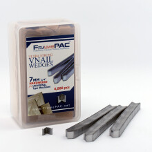 Chiodi a V FramePac per cornici in legno duro universale (UNI) 7 mm (1/4 di pollice) [confezione da 4000 chiodi a V impilati] - (per l'uso con ch