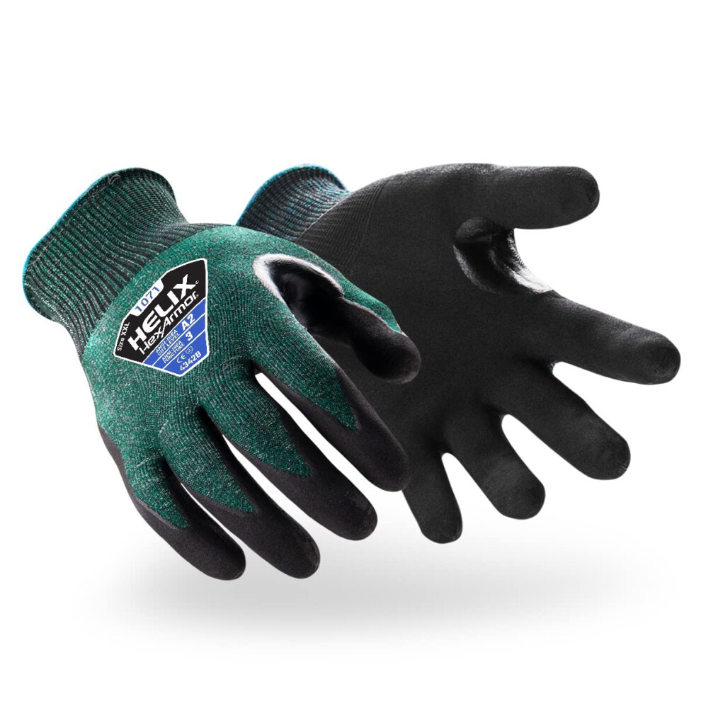 Photos - Safety Equipment HexArmor Cut-Resistant Puncture-Resistant Nitrile Palm Knit Work Gloves | Helix 1071 | Medium 1071-M (8) 