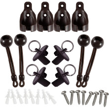 Nye bungee -kit sluthætter Universal Udskiftning Montering Brackets of Exterior Sun Shades Outdoor/Indoor Roller Up Fersents (Brown 2Pack)