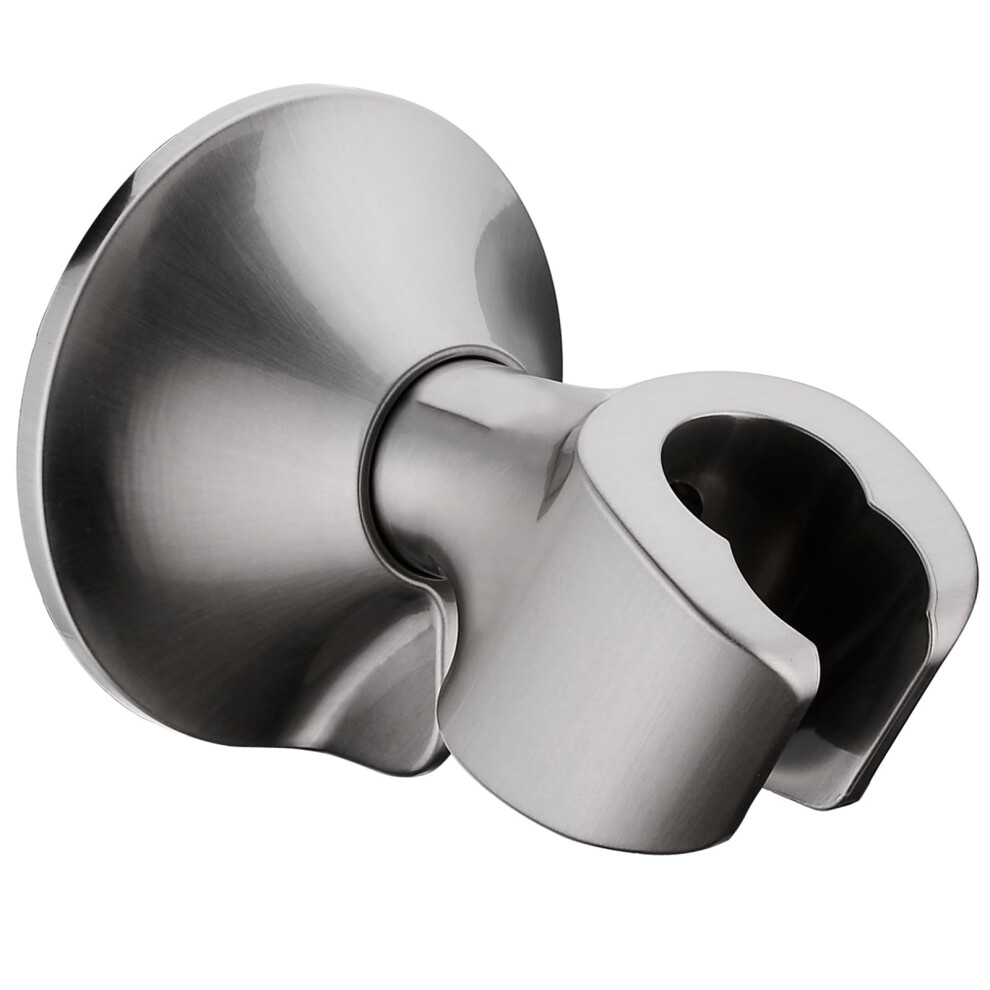 BRIGHT SHOWERS Strong Adhesive Shower Head Holder with Dual Angle Adjustable  Wall Mounted Handheld Shower Bracket  Easy Installation  Screw Mounting