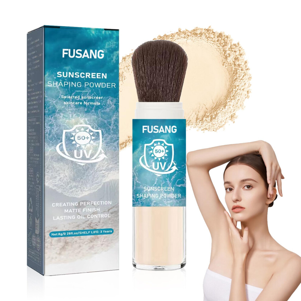 Fusang Mineral Powder Sunscreen For Face Sunscreen Powder Spf 50 Pa++++ Long Lasting Oil Control Scalp Sunscreen Powder Breathable Brush On Sunscreen Powder