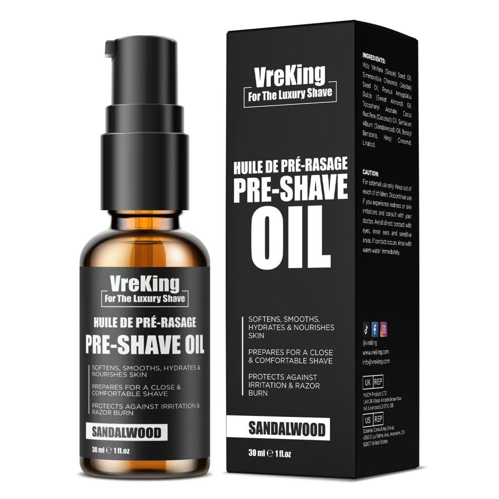 Vreking Pre Shave Oil For Men Men Beard Pre Shaving Oil For Men For Safety Razor & Straight Razor Pre-Shave Oil Men For Smooth Shave Protects