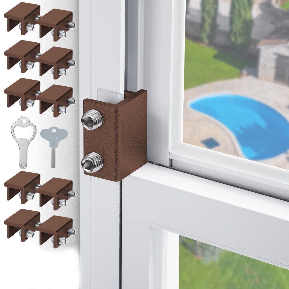 Sliding Window Locks Window Locks For Horizontal Sliding Windows Window Security Lock With Key Adjustable Aluminum Easv To Install Window Stopper Wind 762949097359